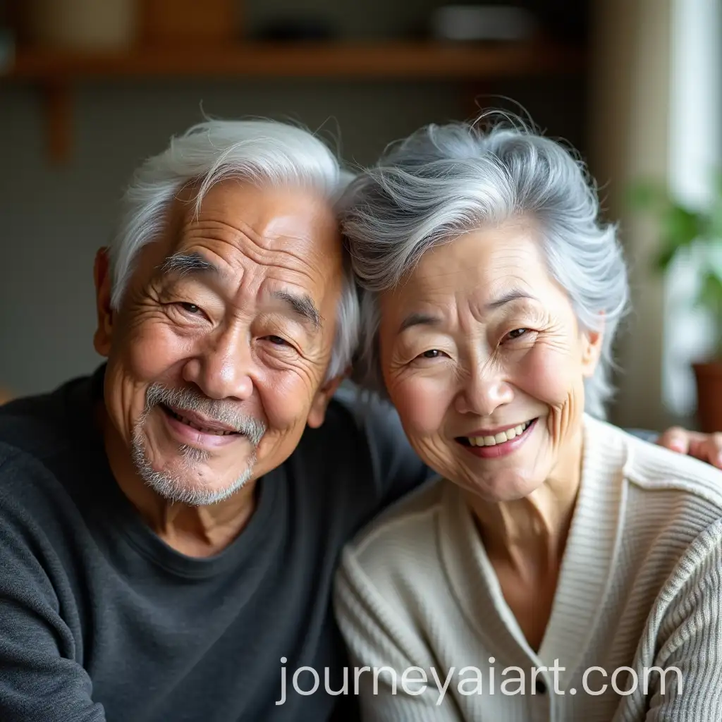 Elderly-Japanese-Couple-Smiling-Together-at-Home