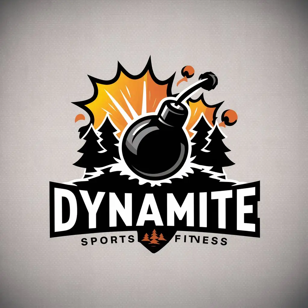 LOGO-Design-for-Dynamite-Cool-Bomb-in-Forest-with-Explosive-Background