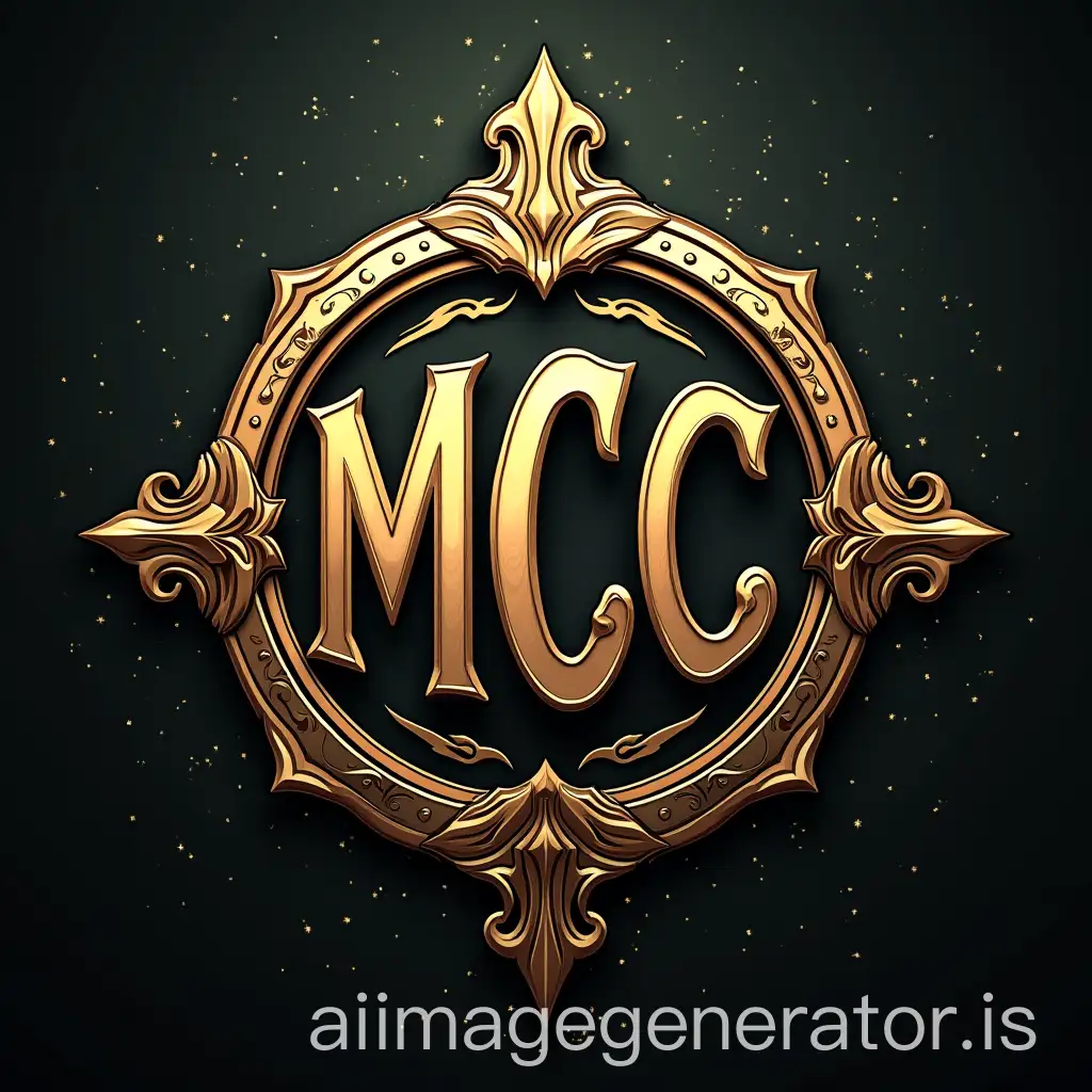 create a logo with the letters MCC in an oval in art nouveau style like the emblems on car hoods from the 1920s