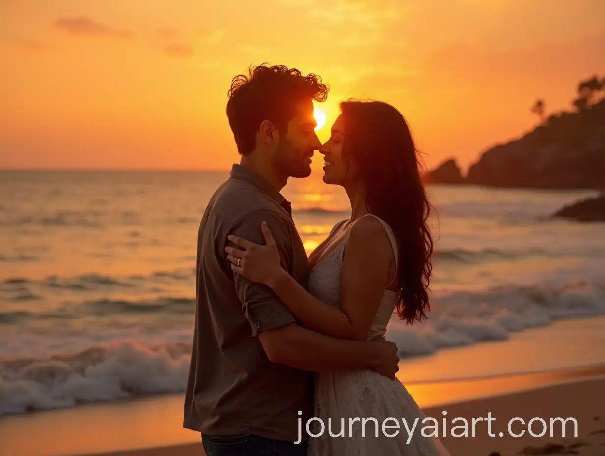 Damon-Salvatore-and-Elena-Gilbert-Together-at-the-Beach-During-Sunset