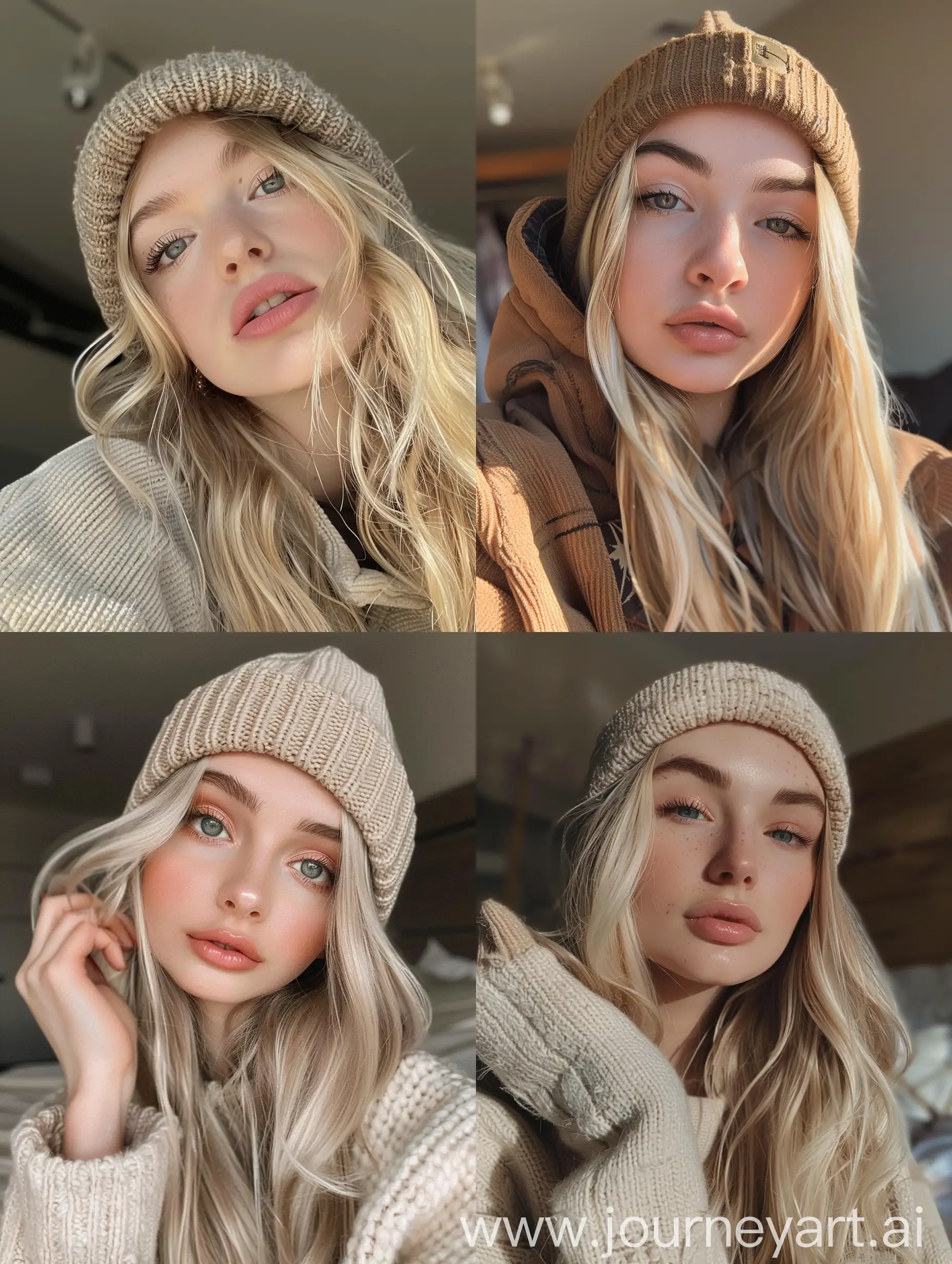 CloseUp-Portrait-of-a-Girl-in-a-Beanie-Blonde-Hair