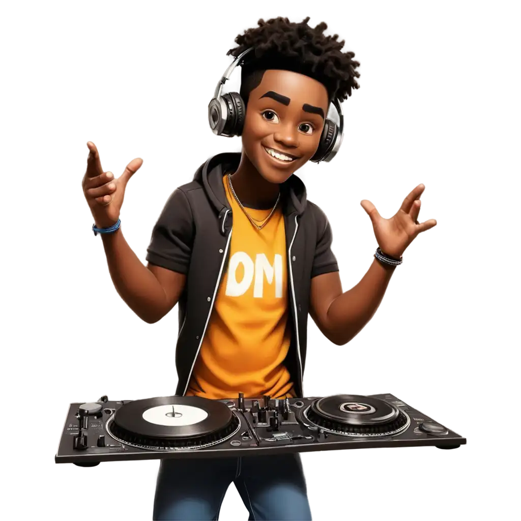 Cartoon-Black-DJ-Mixing-Afrobeat-PNG-Image-for-Vibrant-Online-Presence