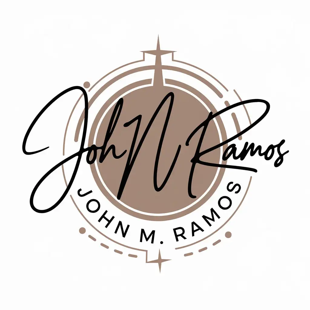 LOGO Design For John M Ramos Sleek Signature Style for Technology Industry