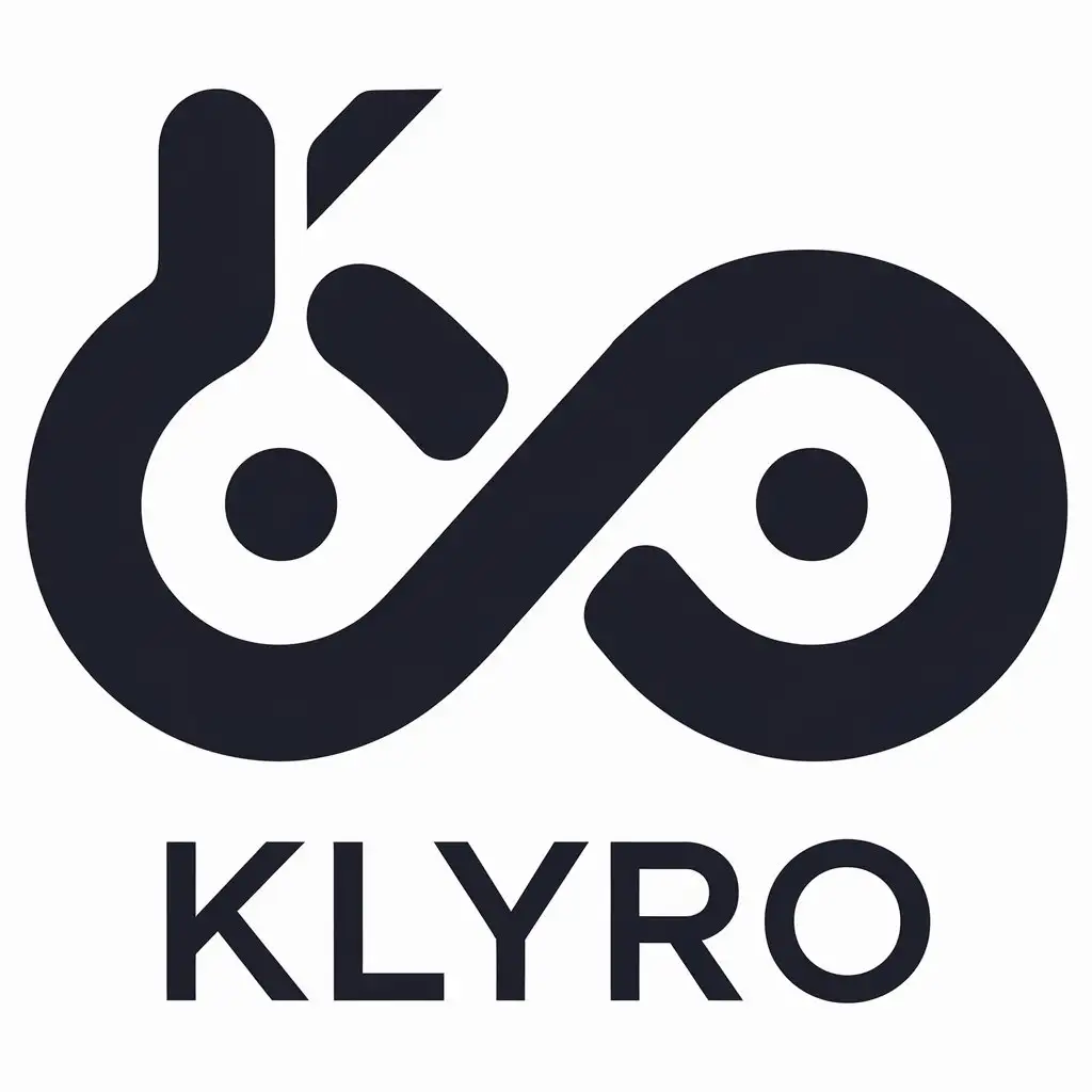 LOGO Design for Klyro Infinity Symbol with Clear Background and Modern Font