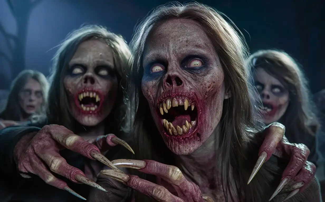 Terrifying-Zombie-Women-Creatures-with-Sharp-Claws-and-Open-Mouths