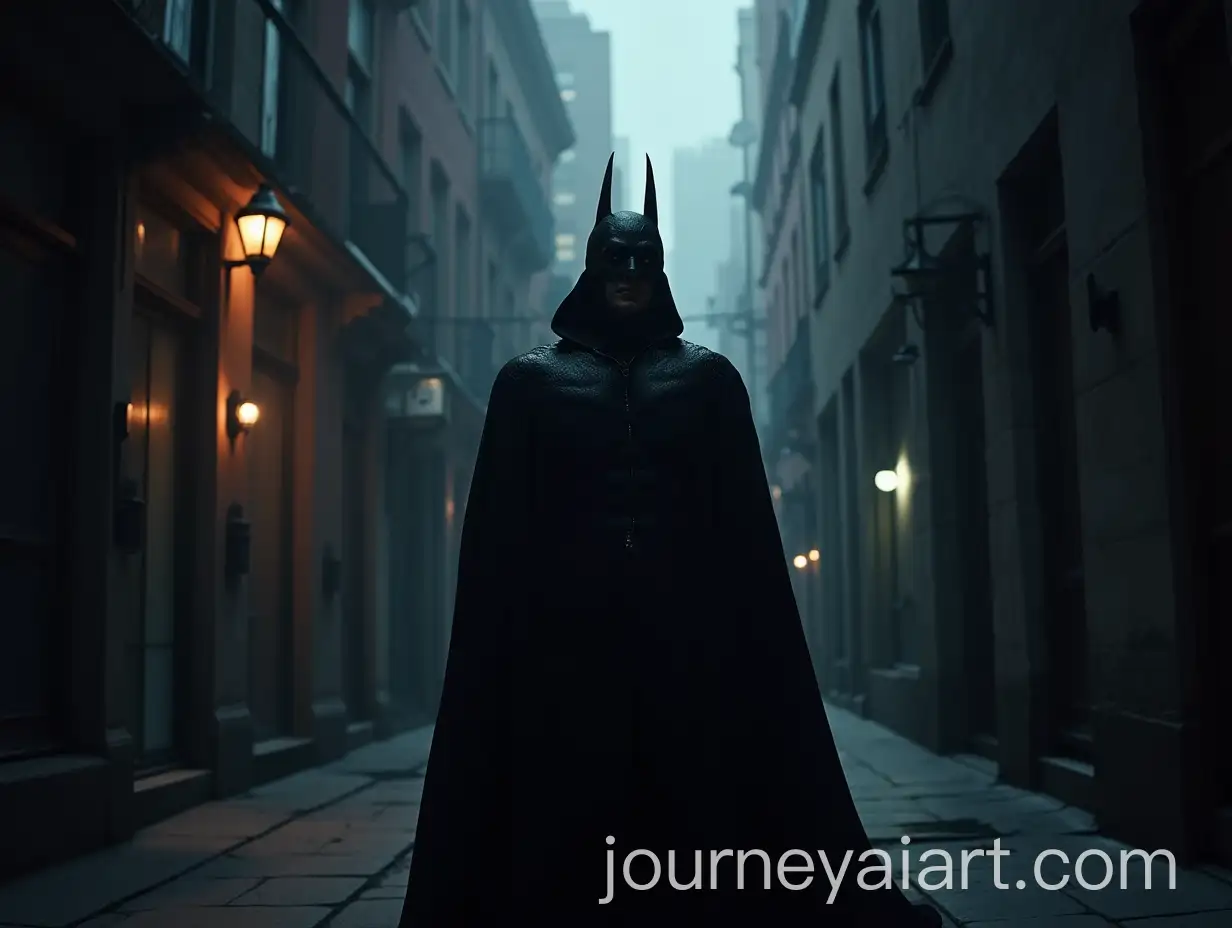 Dark-Superhero-Alone-in-City-Alley-at-Night