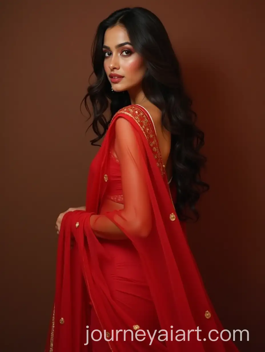 Janhvi-Kapoor-in-a-Realistic-Portrait-Wearing-a-Red-Saree-in-8K-Resolution