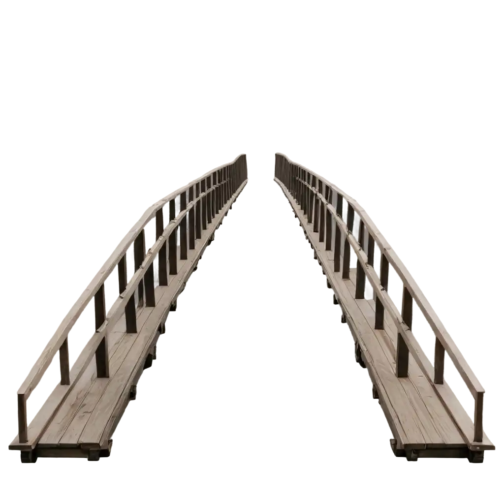 Explore-the-Charm-of-a-Wooden-Bridge-Narrow-from-Front-in-PNG-Format