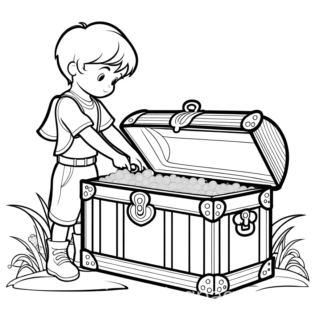 Child-Guarding-Treasure-Chest-Coloring-Page