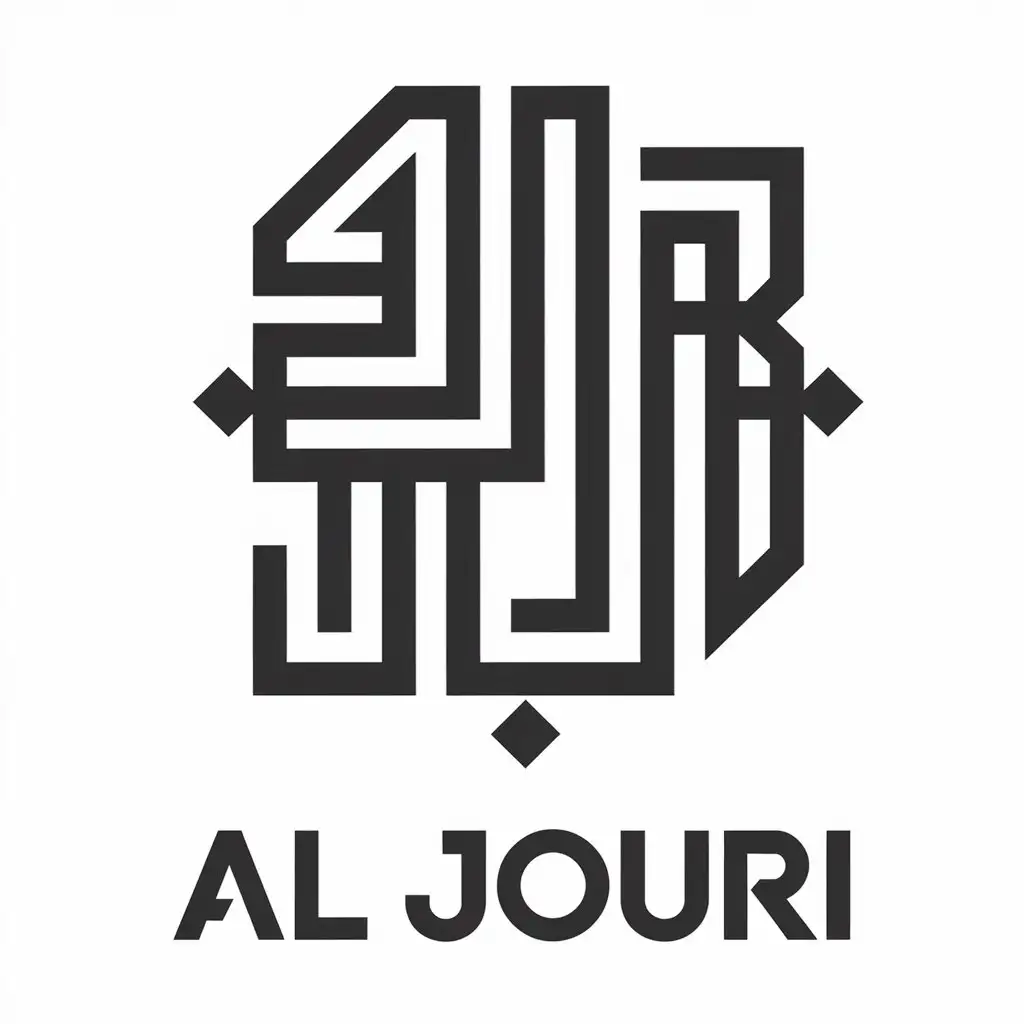 LOGO Design for Al Jouri Abstract Arabic Letters with Complex Design and Clear Background