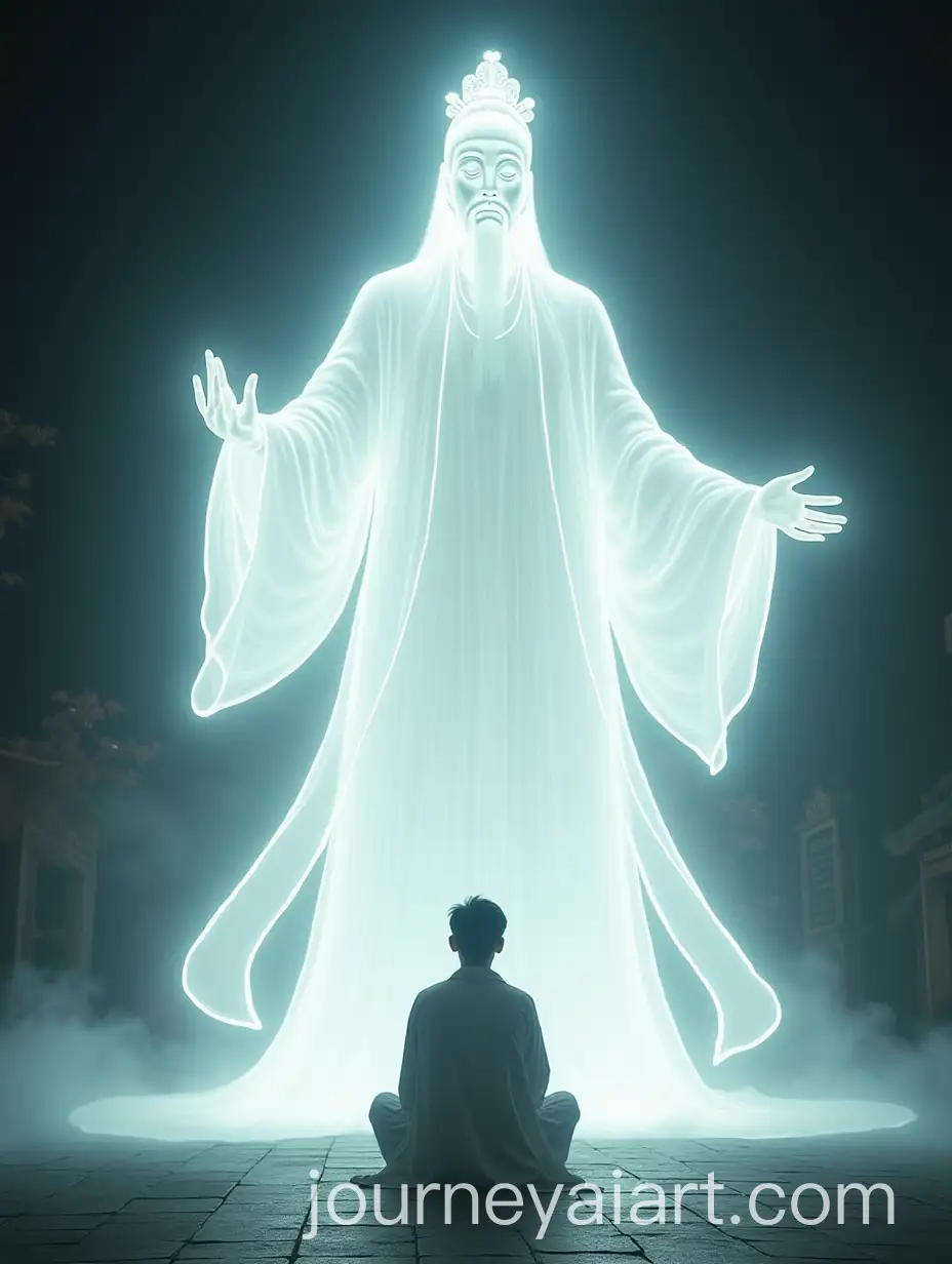 Student-Facing-Exam-with-Glowing-DeityAI-Art-Prompt-Expansion-in-Exaggerated-Perspective