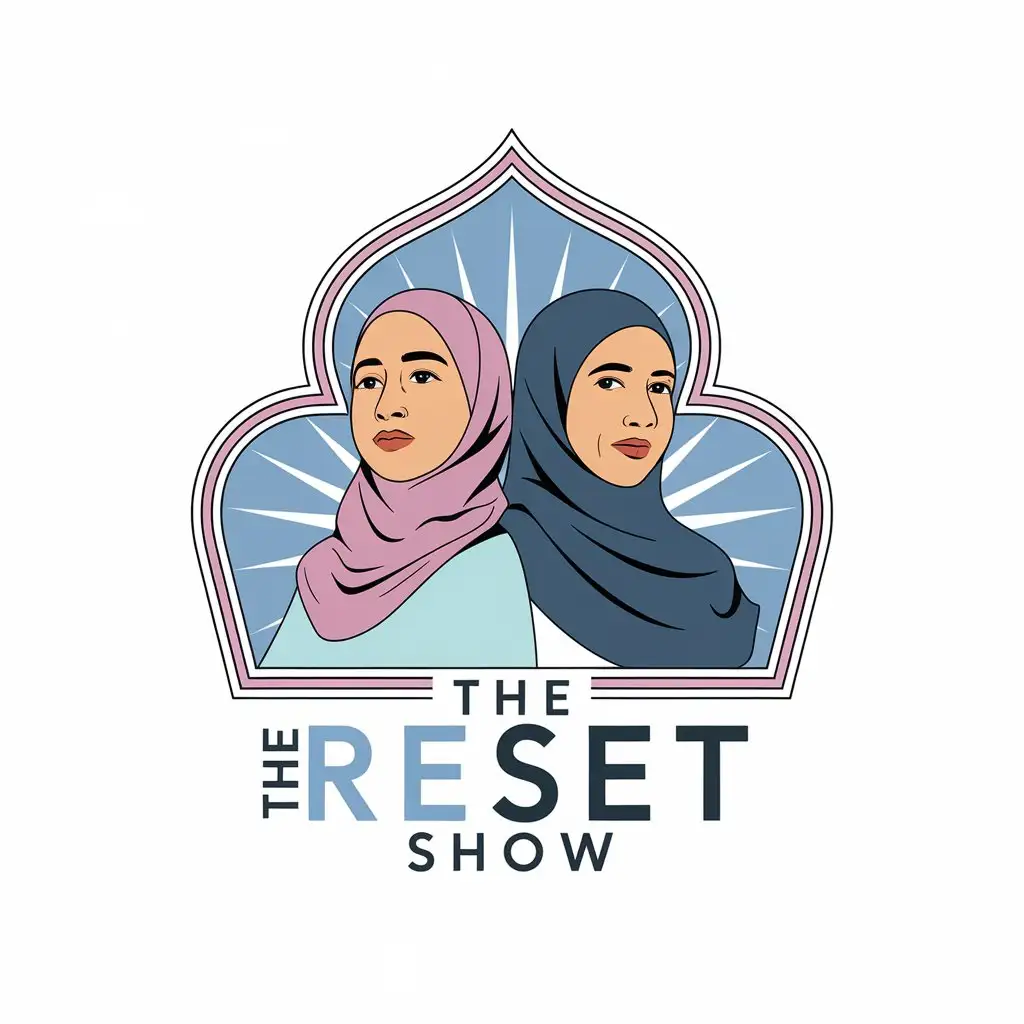 LOGO Design for The Reset Show Hijabi NonHijabi Women Symbol with Religious Industry Theme