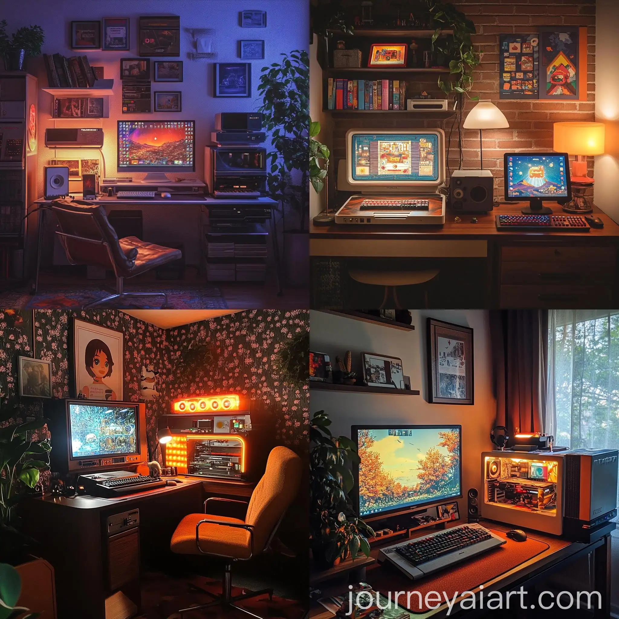 1960s-Retro-Gaming-Setup-with-Vintage-Console-and-Controllers