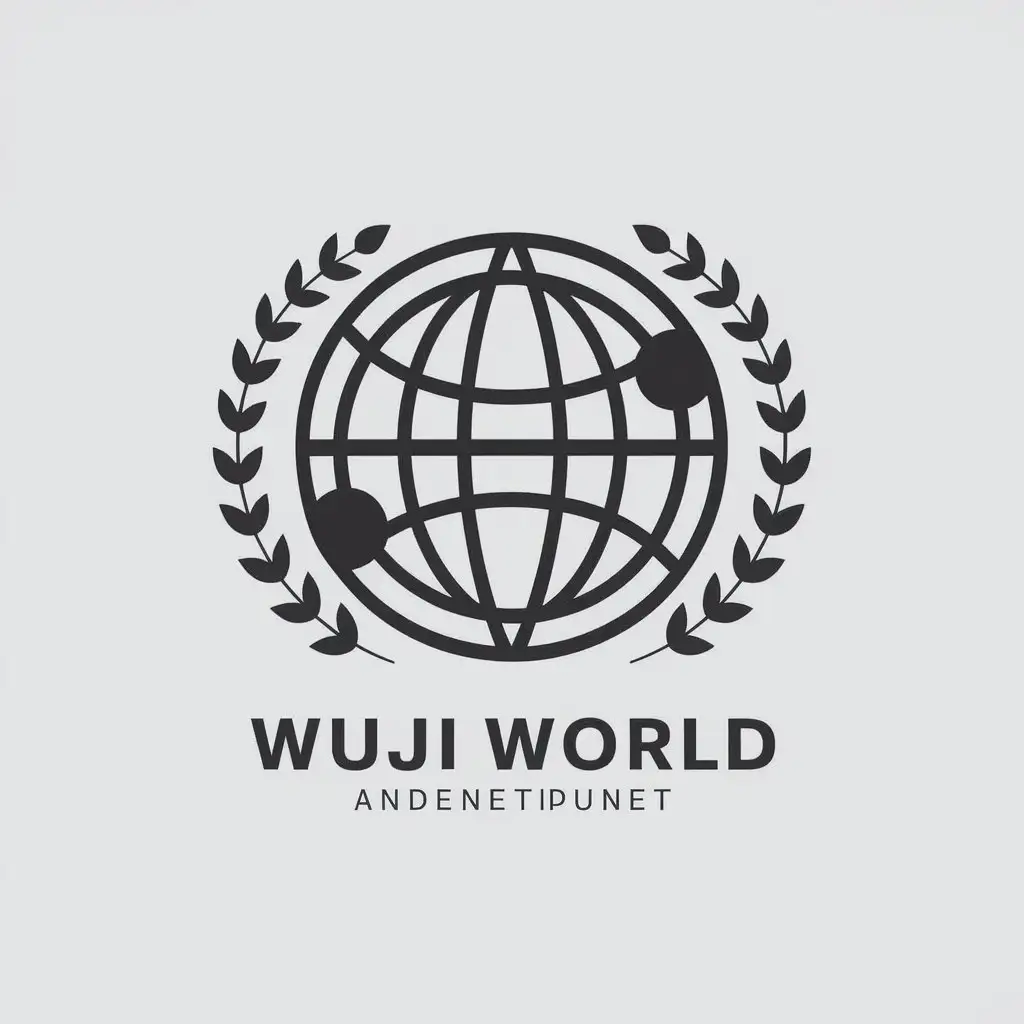 a vector logo design,with the text "WuJi World", main symbol:WuJi World,Moderate,be used in Internet industry,clear background