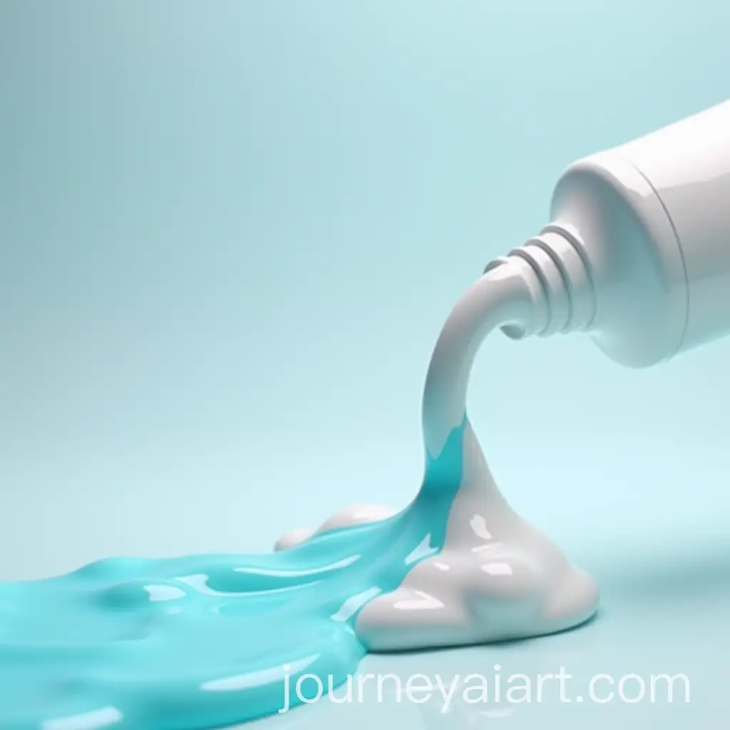 Realistic-Miniature-Background-with-ThreeColor-Toothpaste-and-Refreshing-Water-Stream