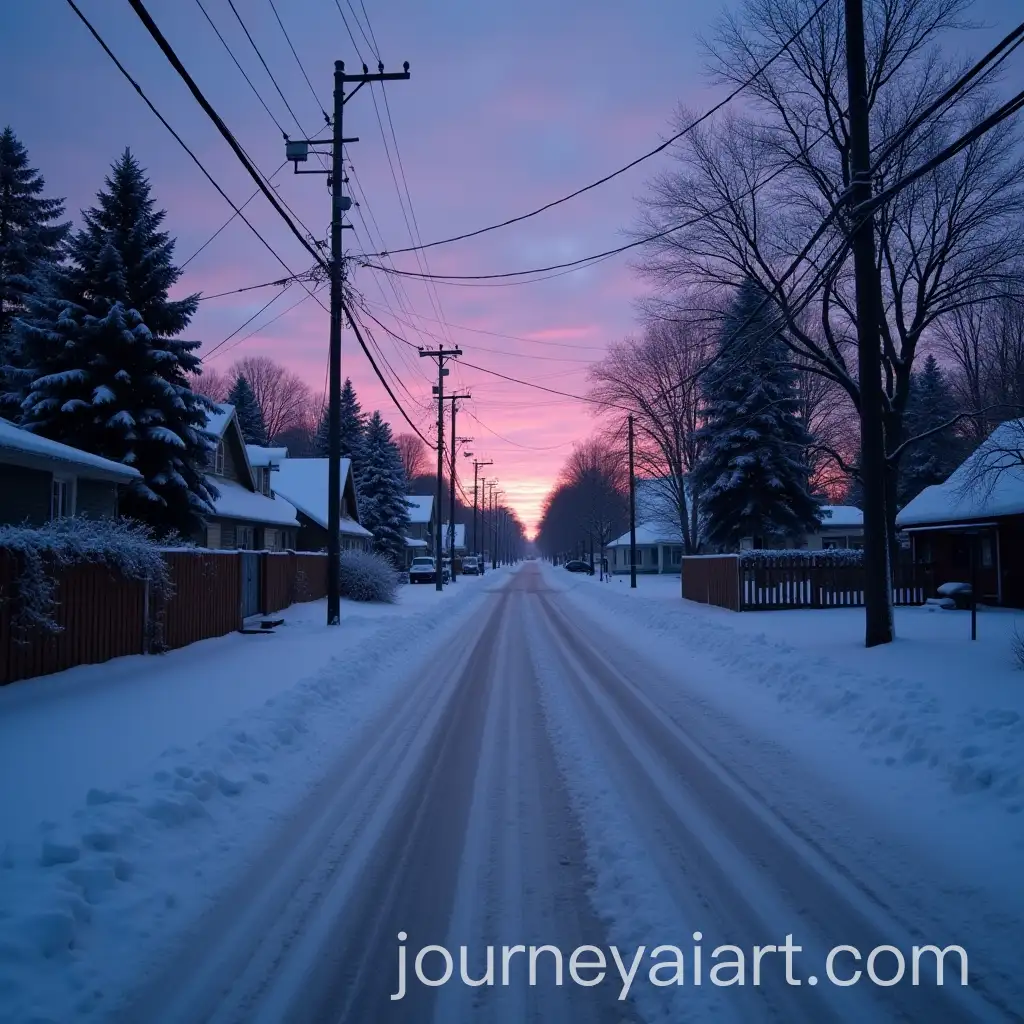 Nostalgic-Dusk-Scene-on-Snowy-Street