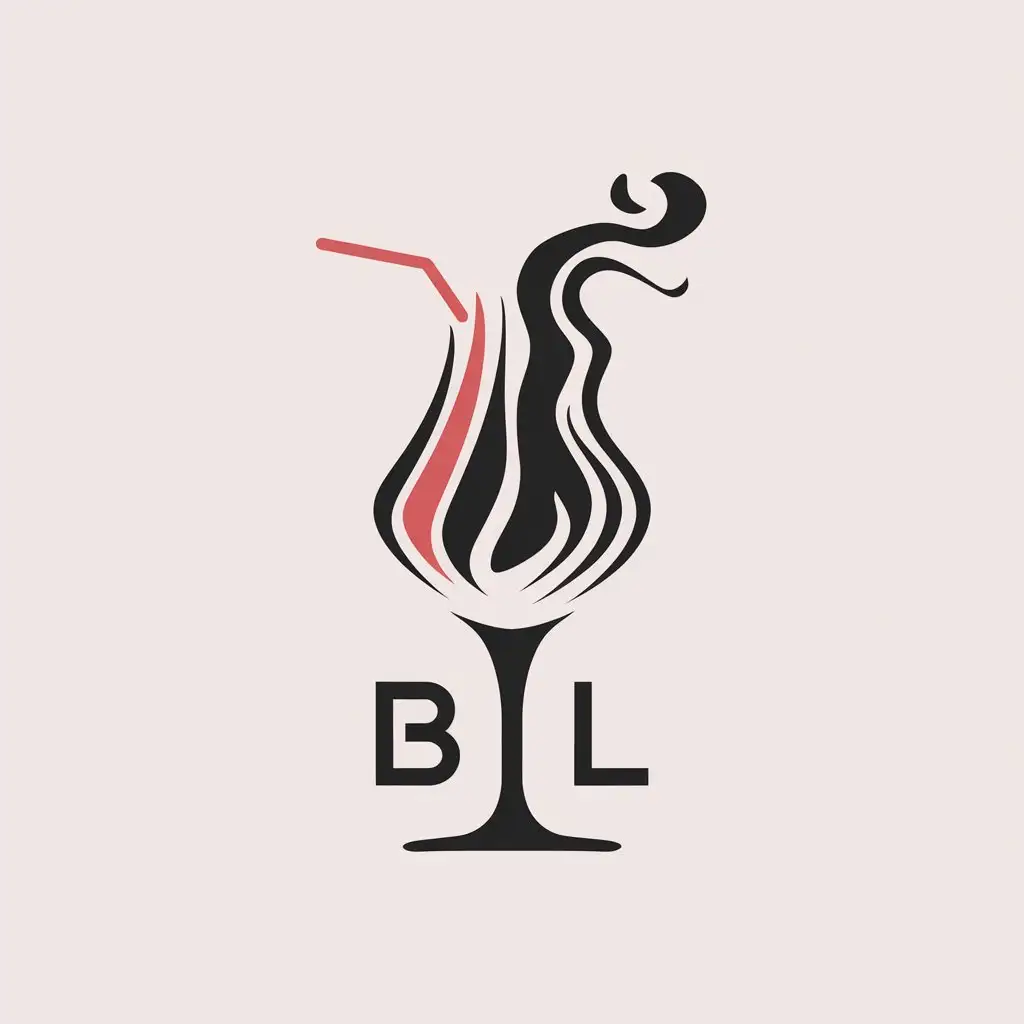 LOGO Design for B L Nookah Cocktail Smoke Theme