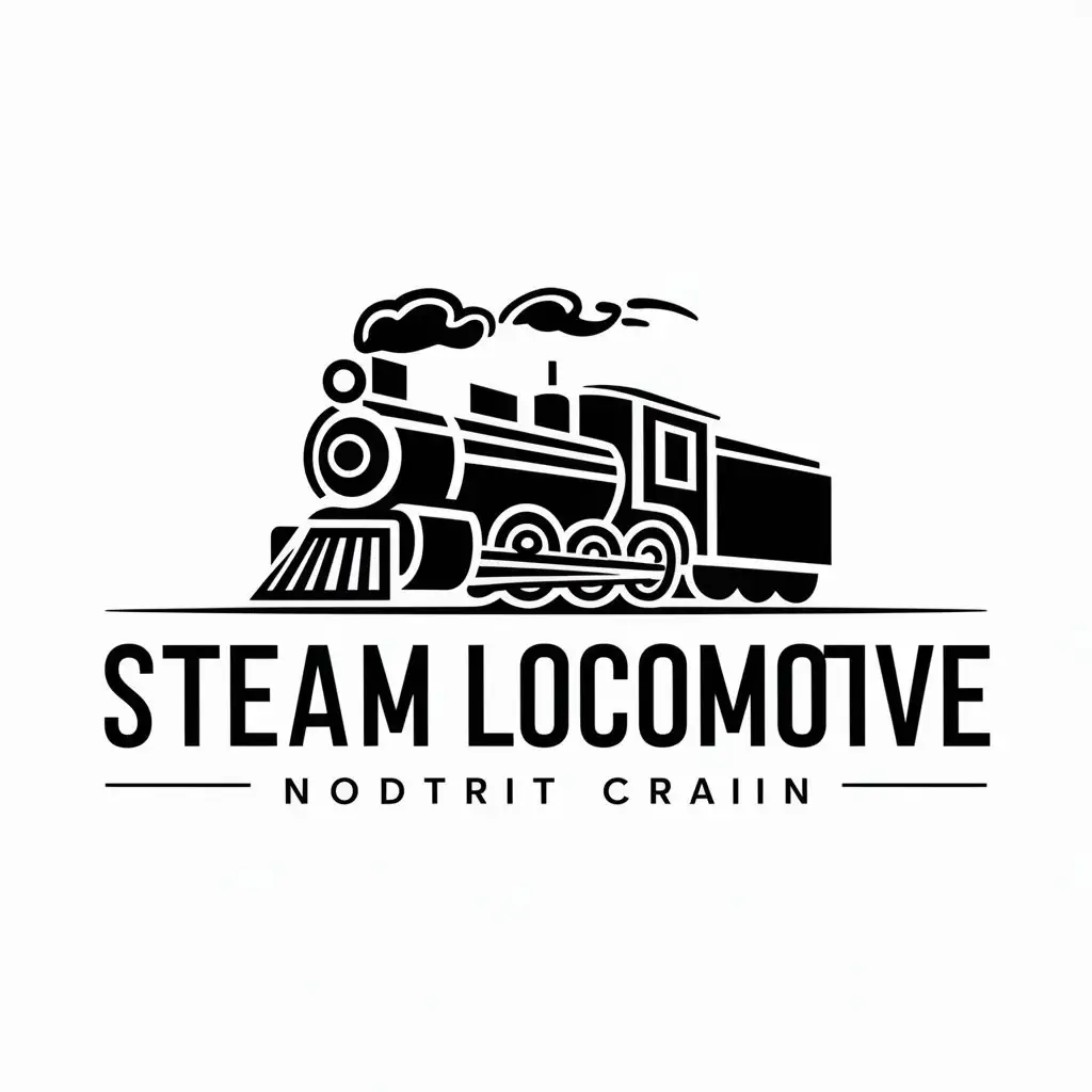 a vector logo design,with the text "steam locomotive", main symbol:train,Moderate,be used in Nonprofit industry,clear background