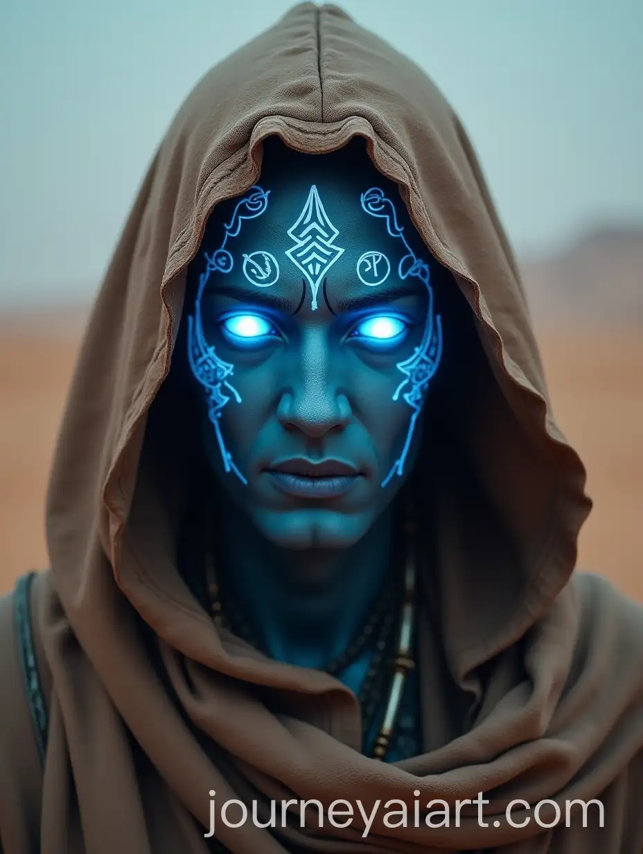 Futuristic-Lord-Shiva-with-Glowing-Blue-Eyes-in-a-Desert-Landscape