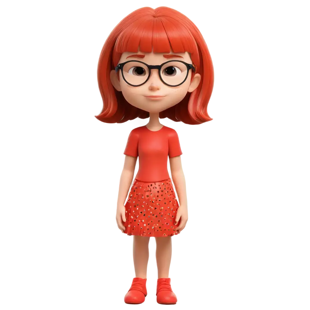 3D-Animated-DisneyStyle-PNG-Image-Little-Girl-Embodying-Yayoi-Kusama