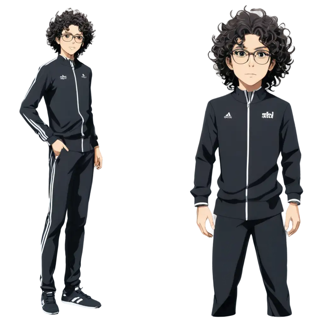 Anime-Male-Character-PNG-Mavrodi-MG57-in-Adidas-Suit-with-Glasses-and-Curls