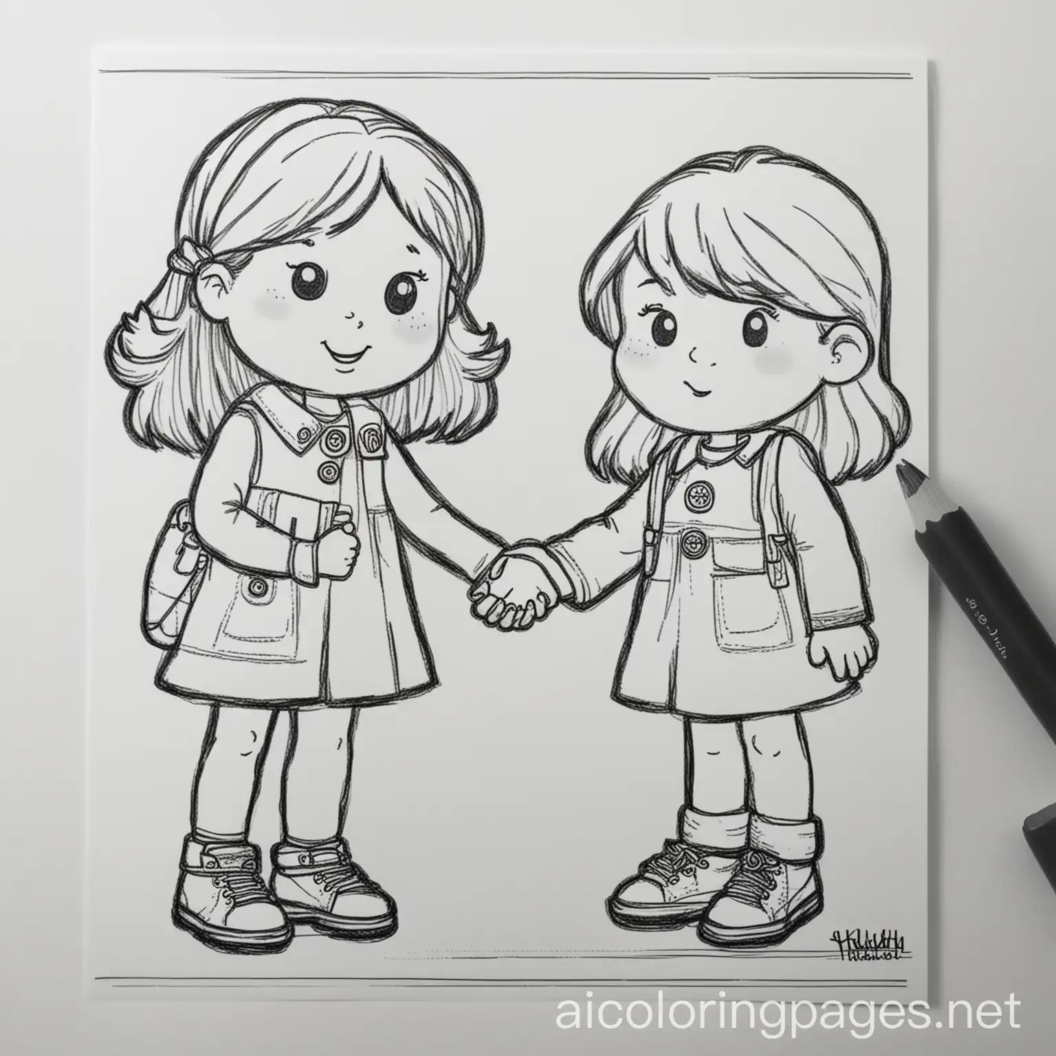 Kindergarten-Friends-Greeting-Coloring-Page