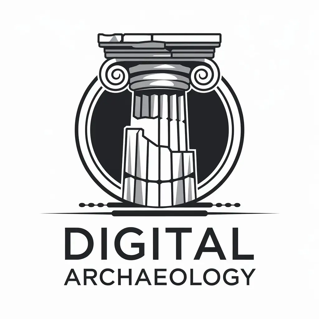 LOGO Design for Digital Archaeology Ancient Column Reconstruction with Technology Theme