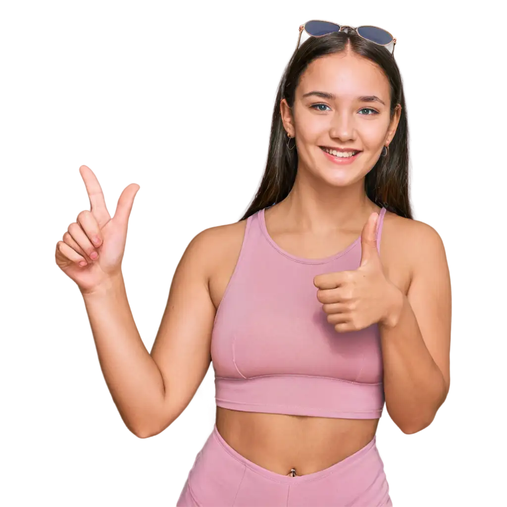 Smiling-Girl-Giving-a-Thumbs-Up-PNG-Image-for-Various-Applications