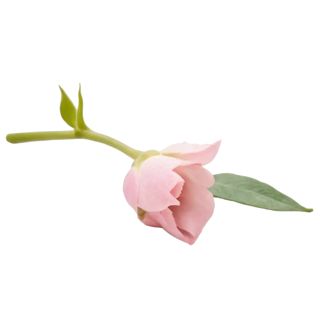 a light pink flower several buds lies on the surface