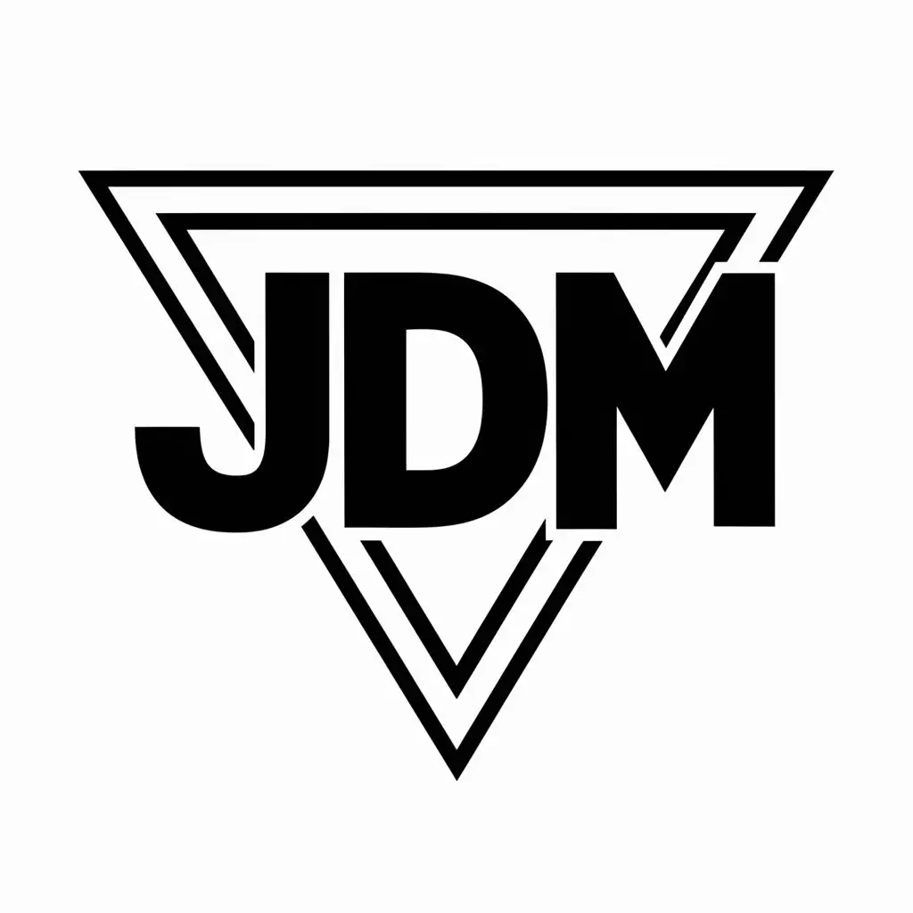 LOGO Design For JDM Triangle Symbol in White on Clear Background