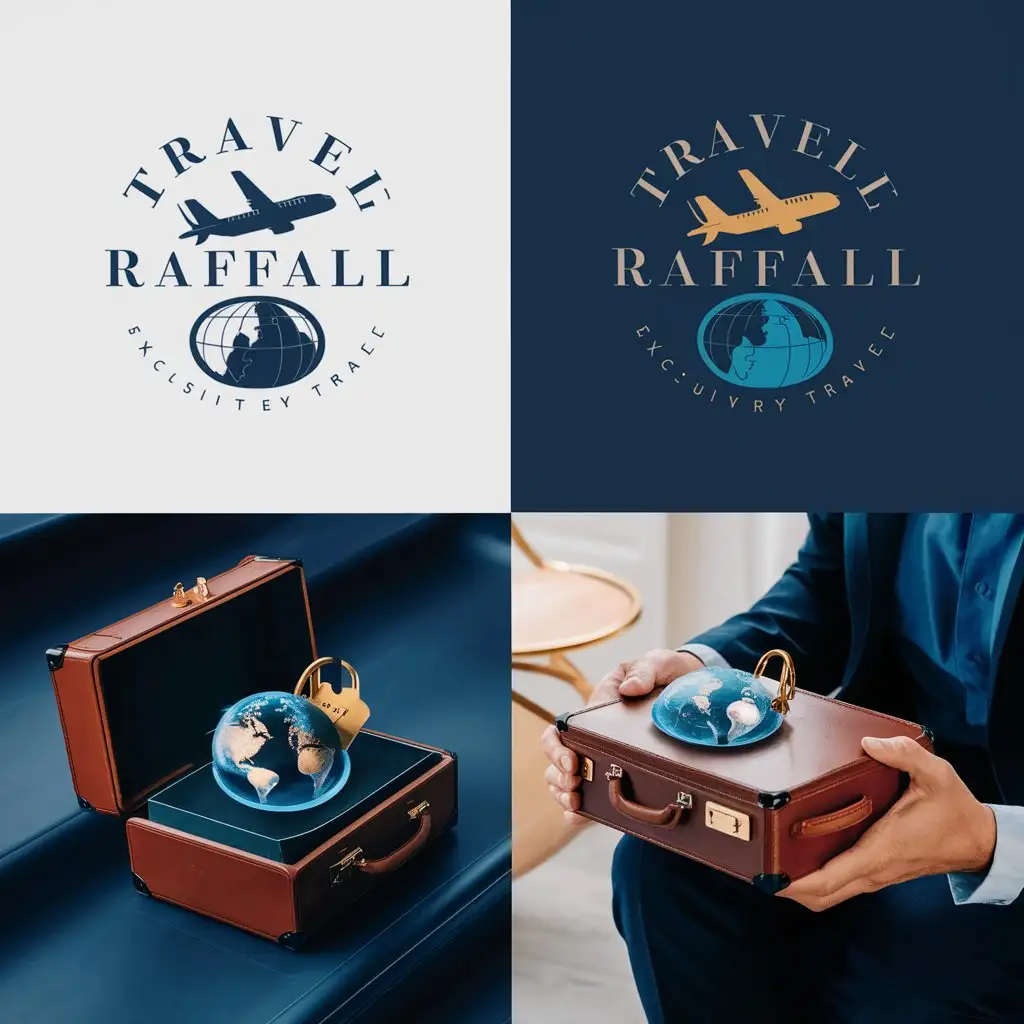 LOGO Design for Travel Raffall Luxury Travel Sweepstakes with Airplane Globe and Premium Elements