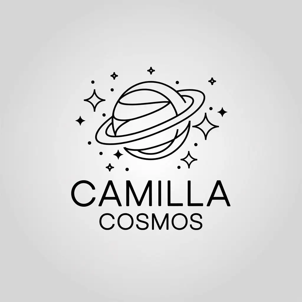 LOGO Design for Camilla Cosmos Minimalist Cosmos Symbol with Creative Typography