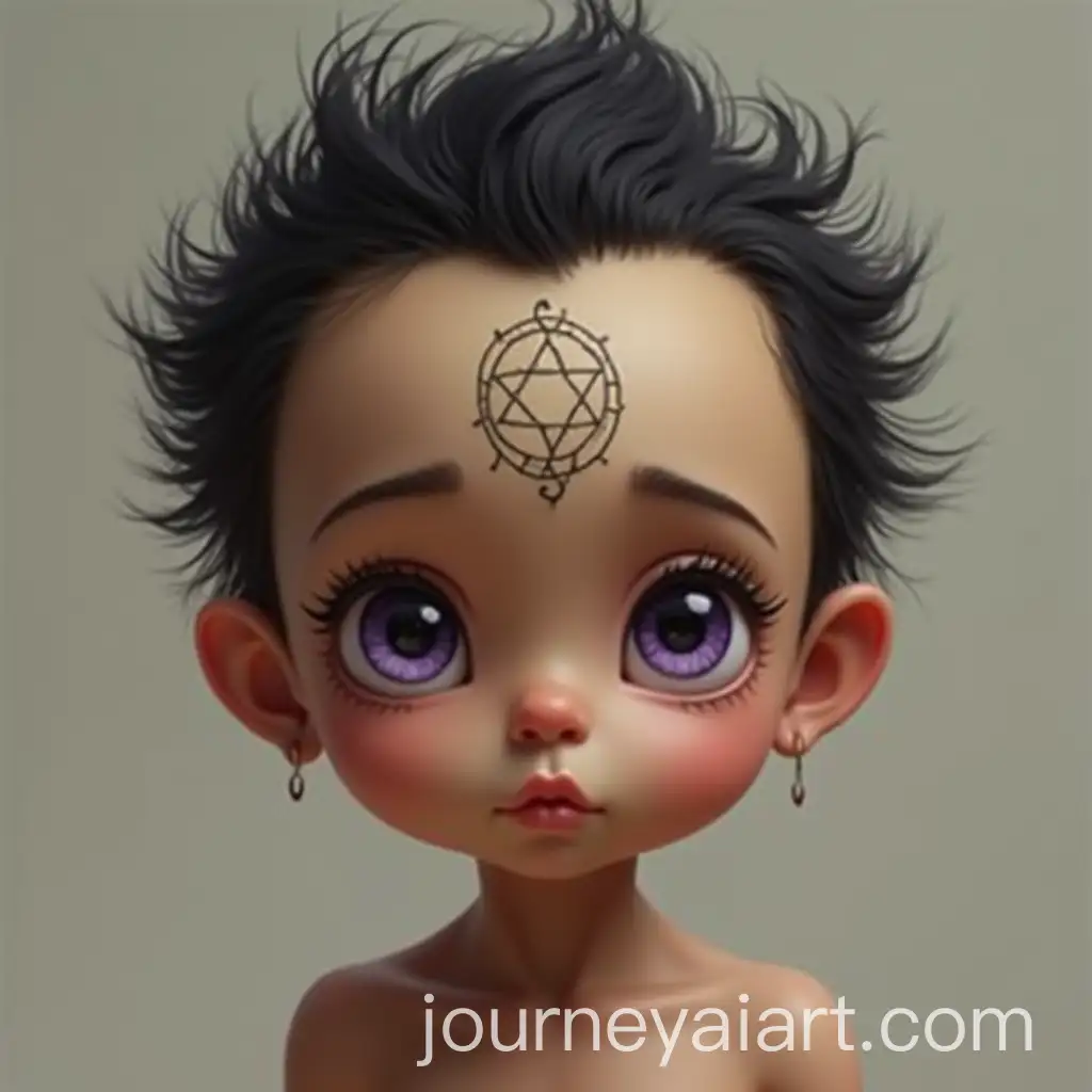 Baby-NonHuman-CreatureAI-Image-Prompt-Expansion-with-Magical-Forehead-Circle-and-Purple-Eyes