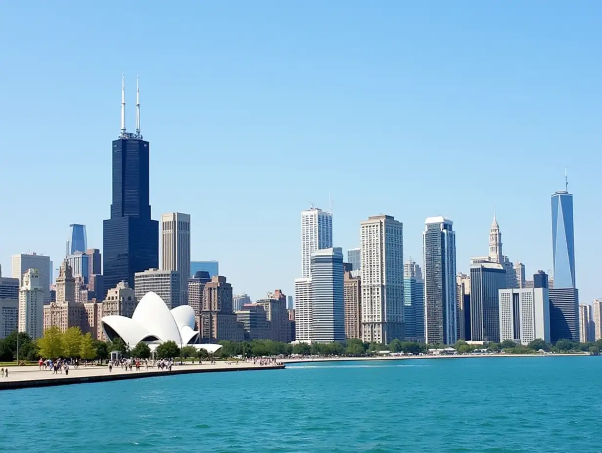 Chicago-Skyline-and-Museum-of-Science-and-Industry