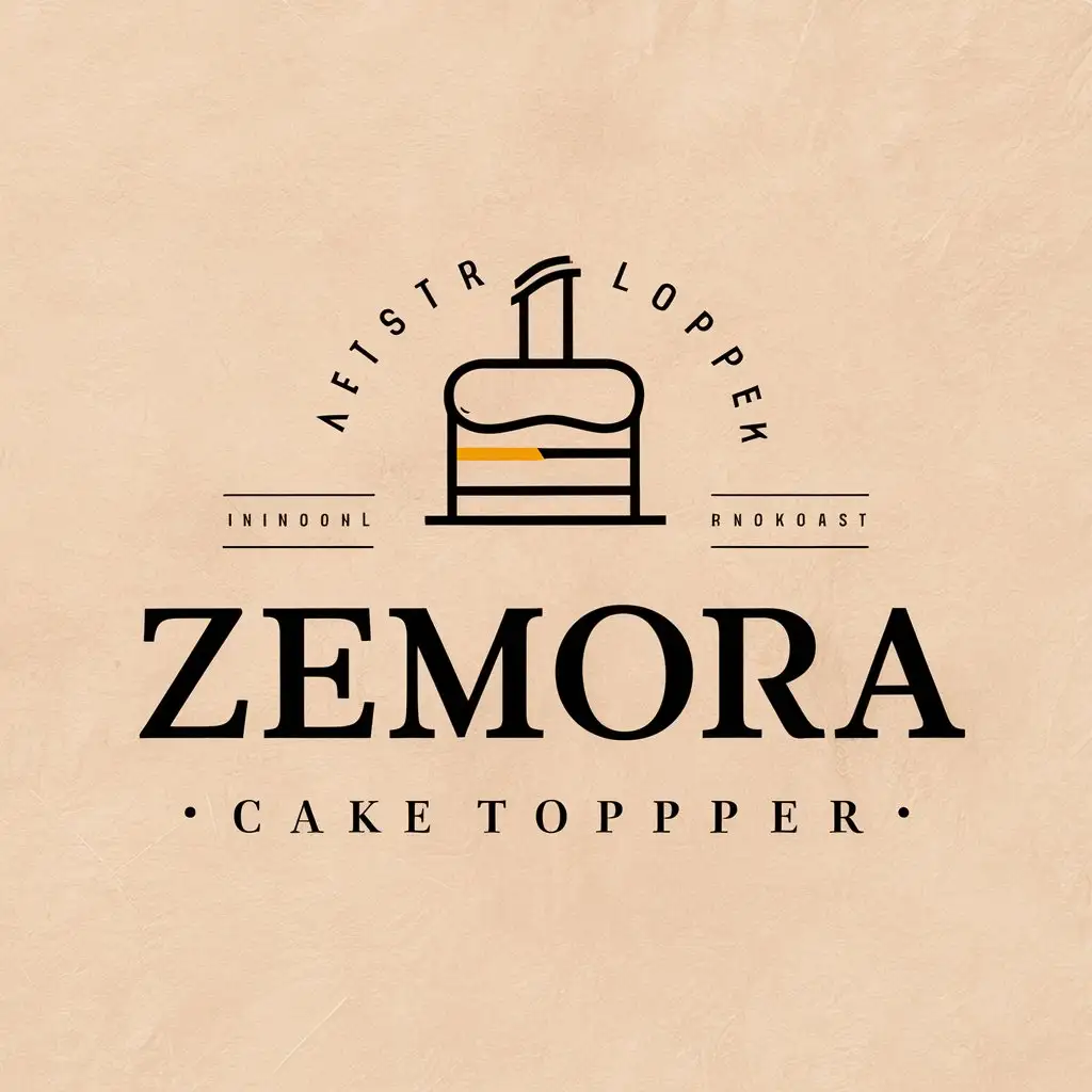 a vector logo design,with the text "zemora", main symbol:cake topper,Moderate,be used in Restaurant industry,clear background