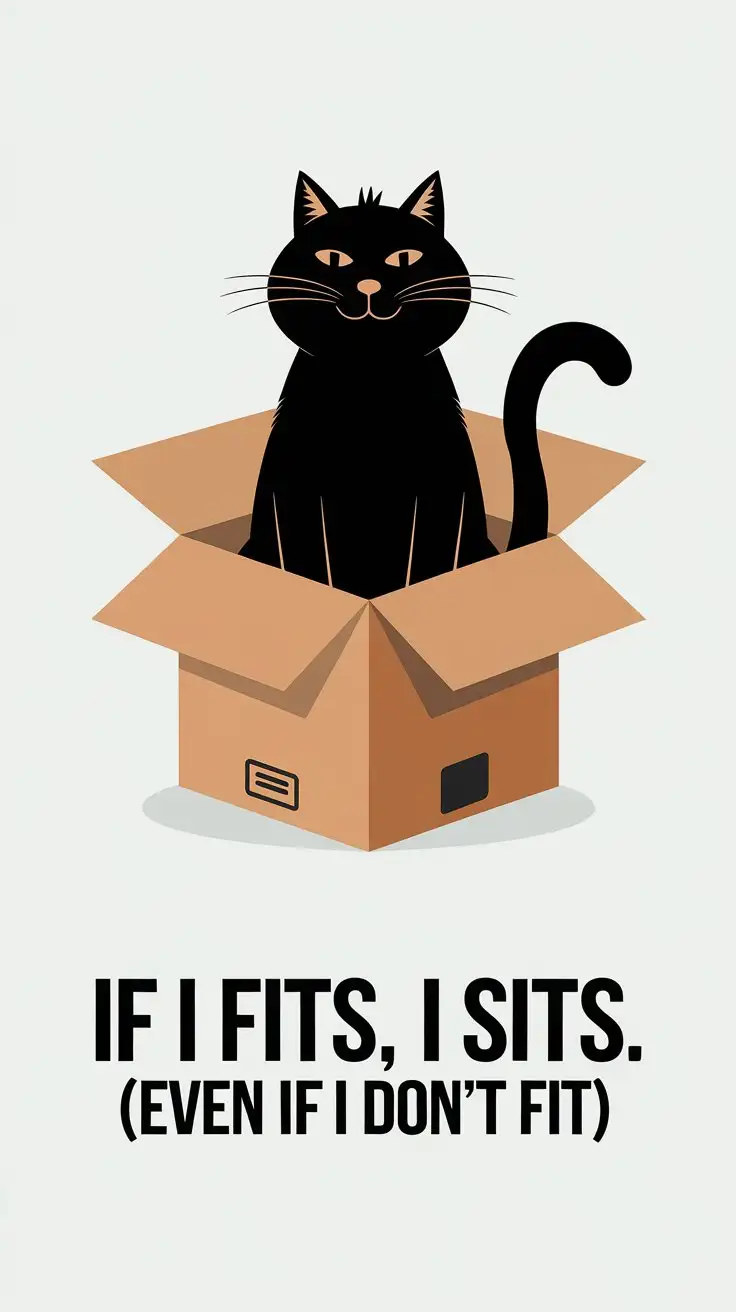 Black-Cat-Overflowing-a-Small-Cardboard-Box-in-Minimalist-Style