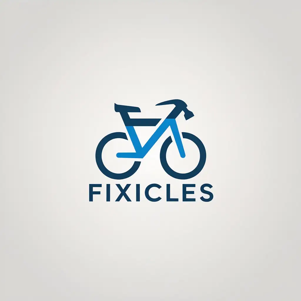 LOGO Design for Fixicles Minimalistic Bicycle Hammer Symbol for Automotive Industry