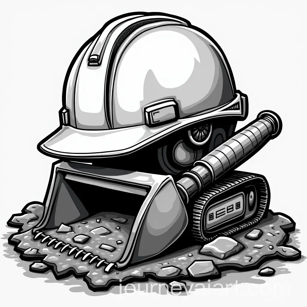 Black-and-White-Construction-Logo-Featuring-Hard-Hat-Computer-and-Mechanical-Shovel