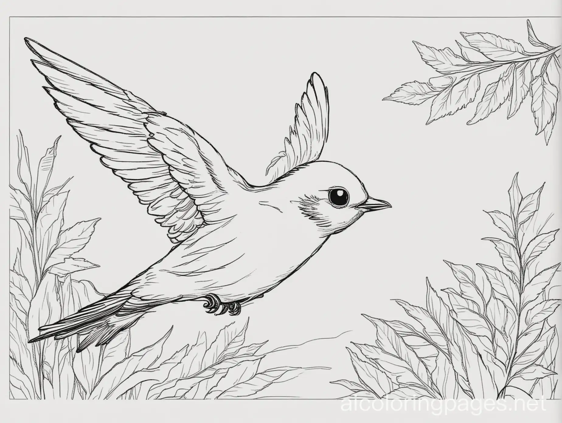 Simple-Swallow-Birds-Coloring-Page