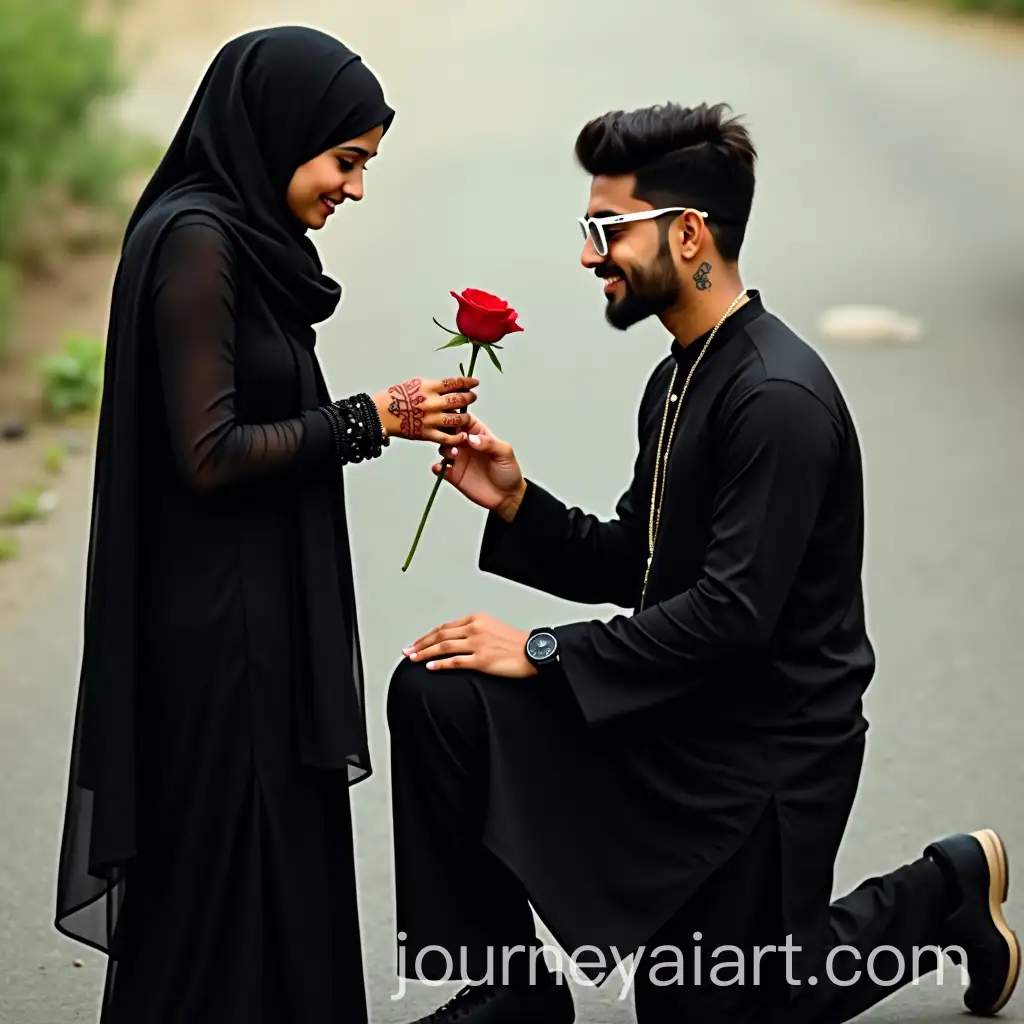 Traditional-Pakistani-Proposal-Taha-Proposes-to-Iqra-with-Rose