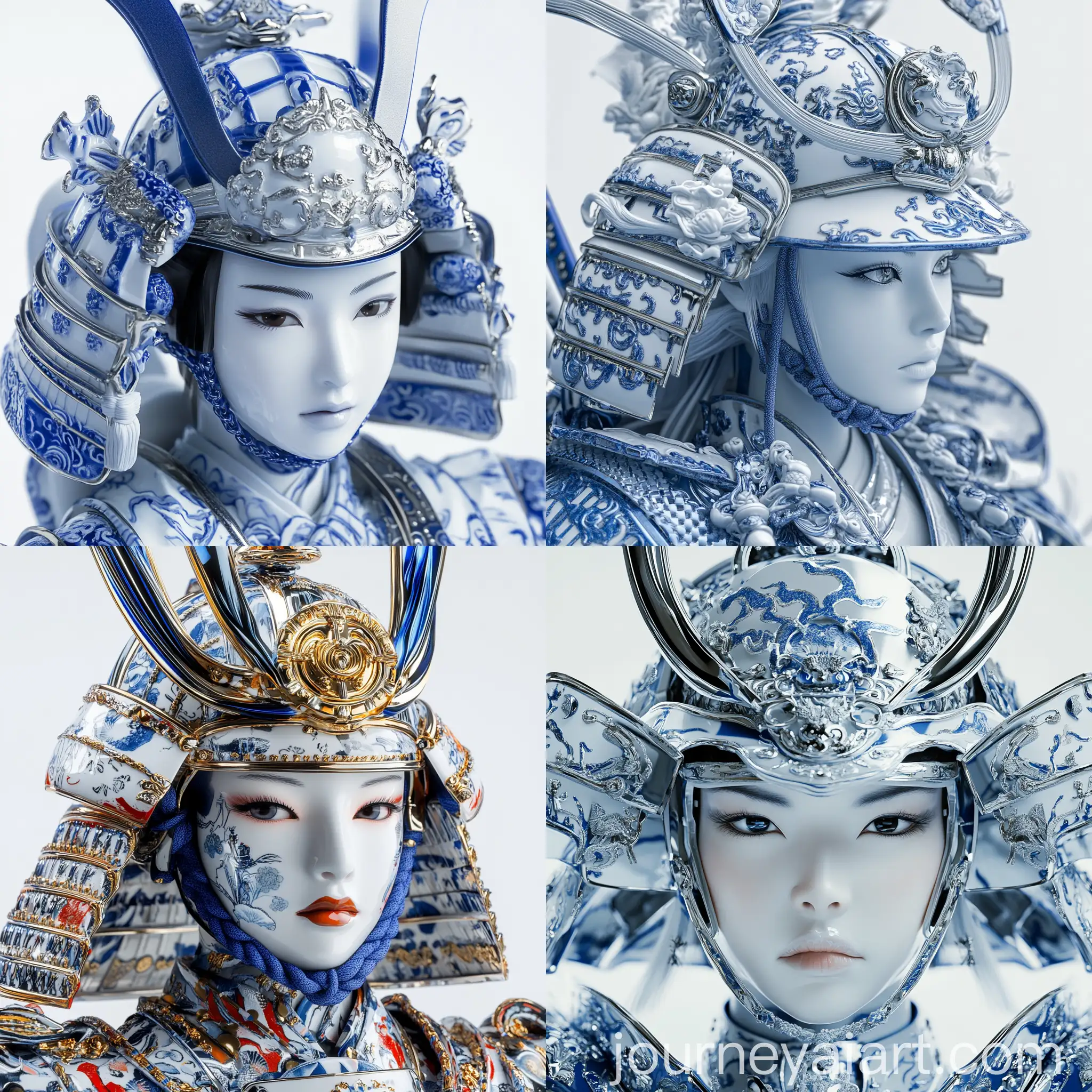 Japanese-Samurai-Women-in-Glass-and-Ceramic-Style