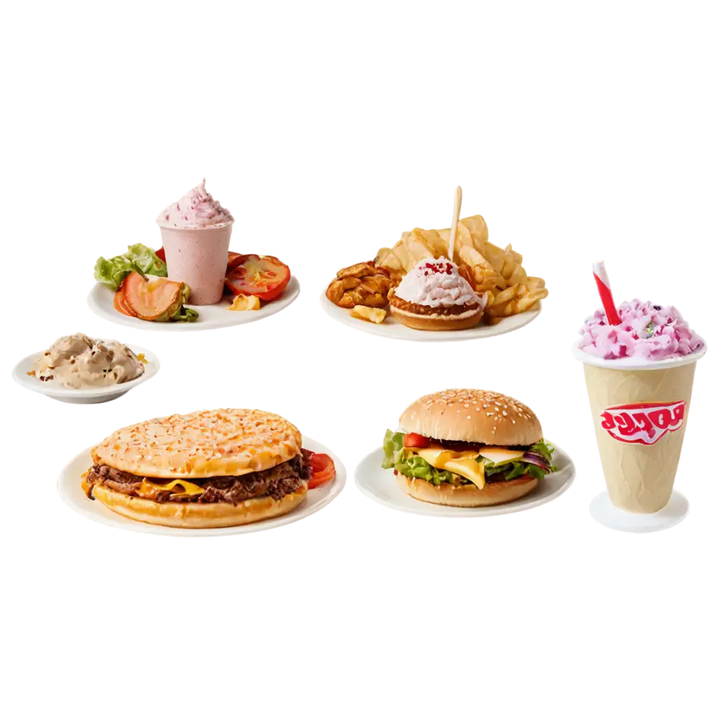 Delicious-Junk-Food-Feast-Pizza-Burger-and-Ice-Cream-PNG-Image-for-HighQuality-Visual-Appeal