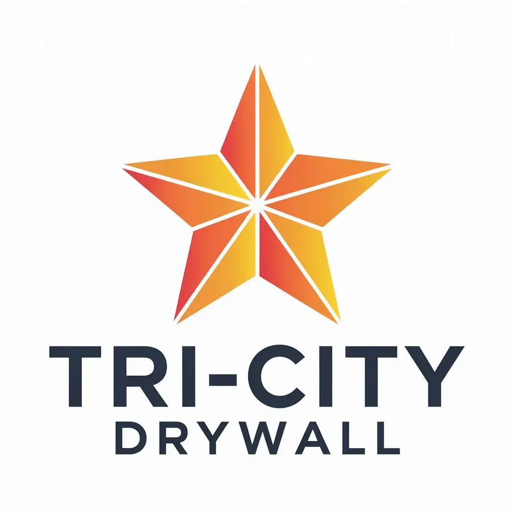 LOGO Design for TriCity Drywall Star Symbol with Clean Vector Aesthetics