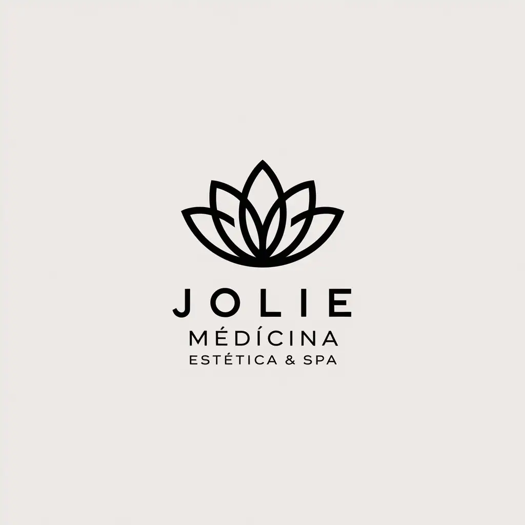 LOGO-Design-for-Jolie-Medicina-Esttica-Spa-Minimalistic-Lotus-Flower-Theme