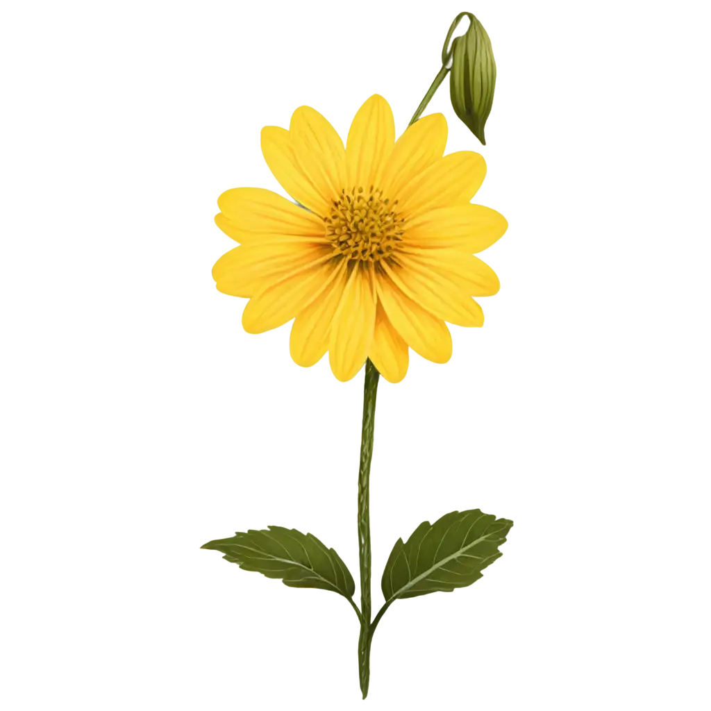 2D-Yellow-Flower-PNG-Vibrant-Floral-Illustration-for-Digital-Art-Projects