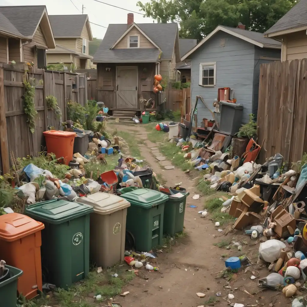 Small Folk Creating Trash City Between House and Shed