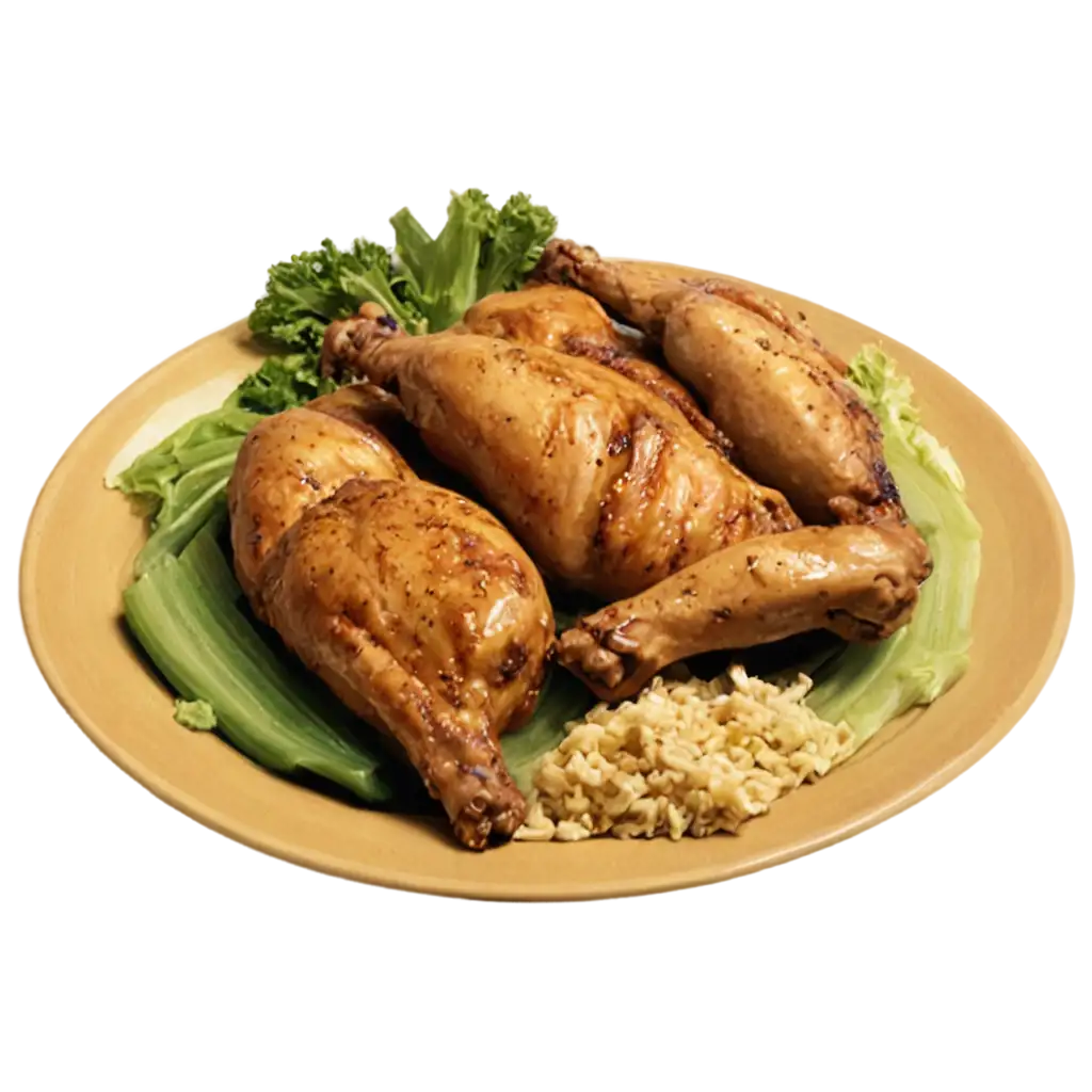 HighQuality-PNG-Image-of-a-Large-Plate-Filled-with-Delicious-Chicken-and-Meat-for-Culinary-Designs