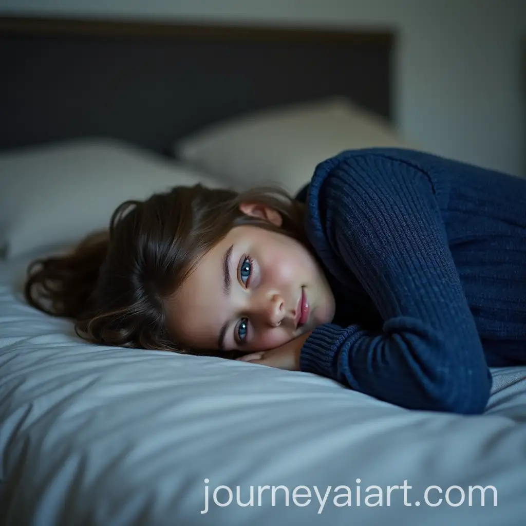 Teenage-Girl-in-Blue-Sweater-and-Jeans-Lying-Unconscious-on-Bed