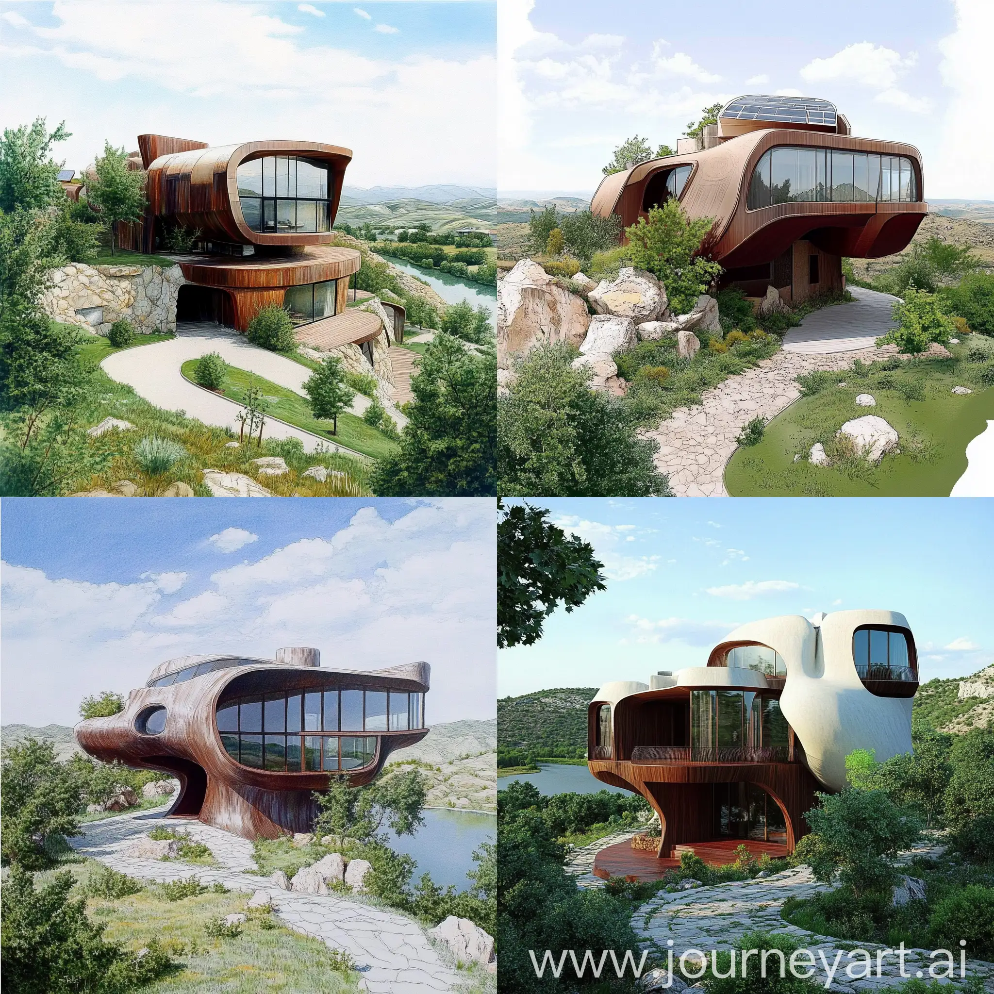 Organic-Architecture-House-Blending-with-Majestic-Mountain-Landscape