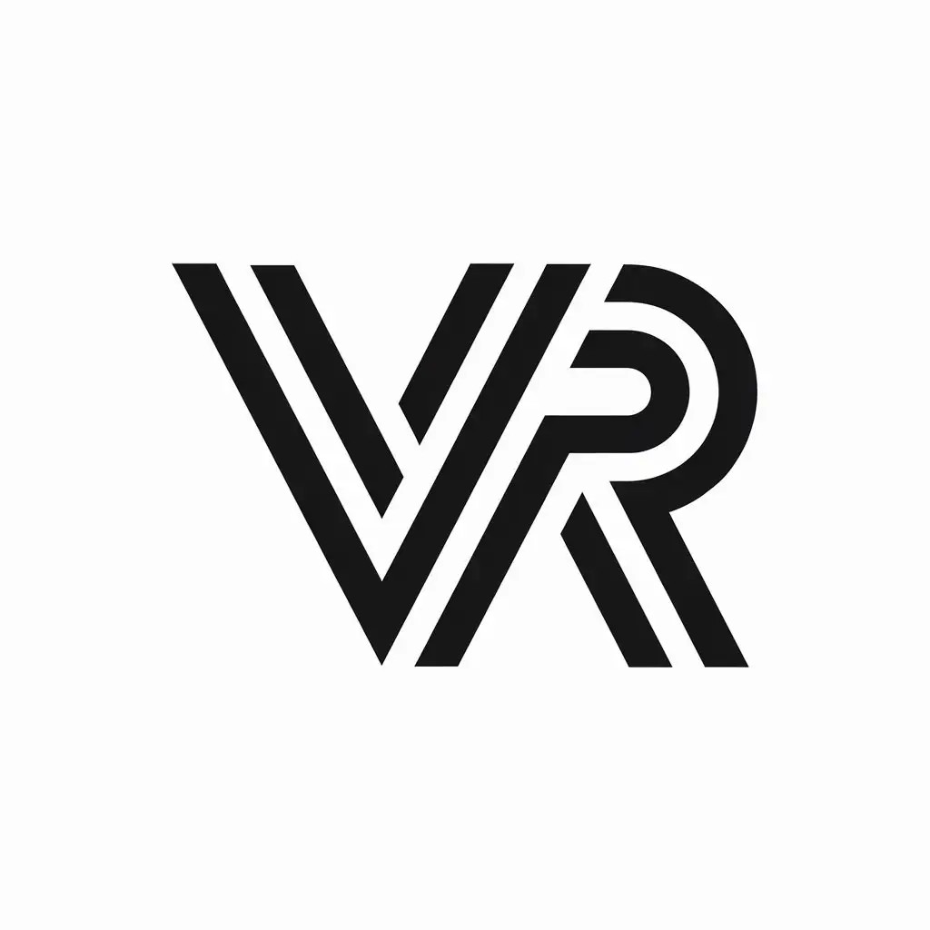 LOGO Design For V R Minimalistic Vector Logo with Clear Background